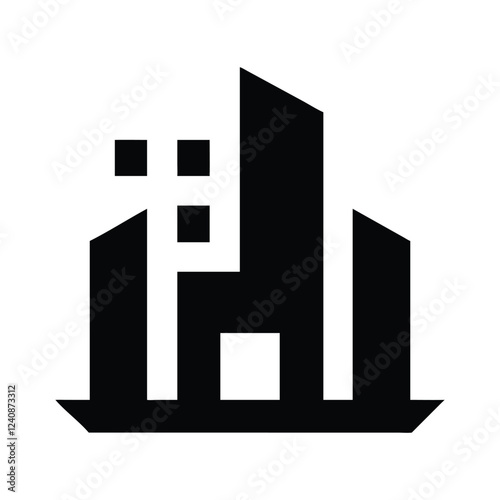 Commercial real estate building logo design