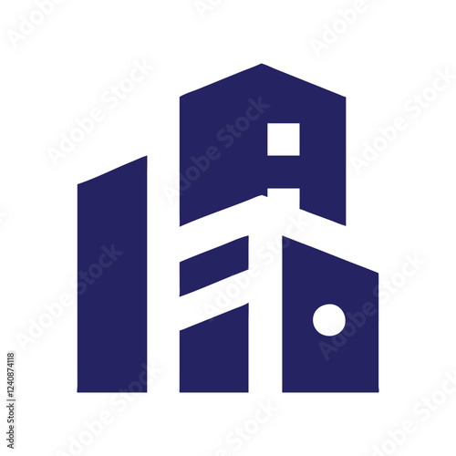 Commercial real estate building logo design