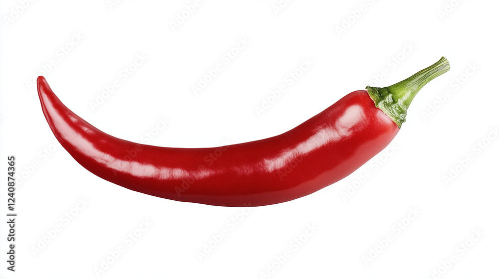 Single red chili pepper on a white background Single red chili pepper on a white background