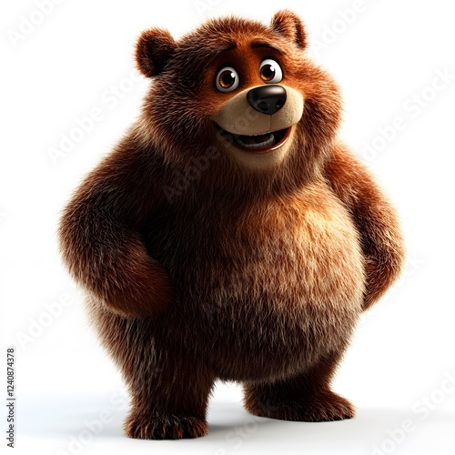 3D bear cartoon clean clear