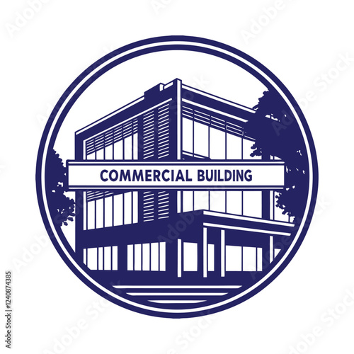 Commercial real estate building logo design