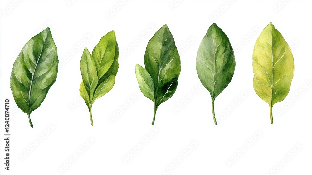 Obraz premium Various Green Leaves Collection for Creative Design Projects