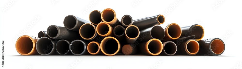 Assorted pipes arranged on a white isolate background. Assorted pipes arranged on a white isolate background.