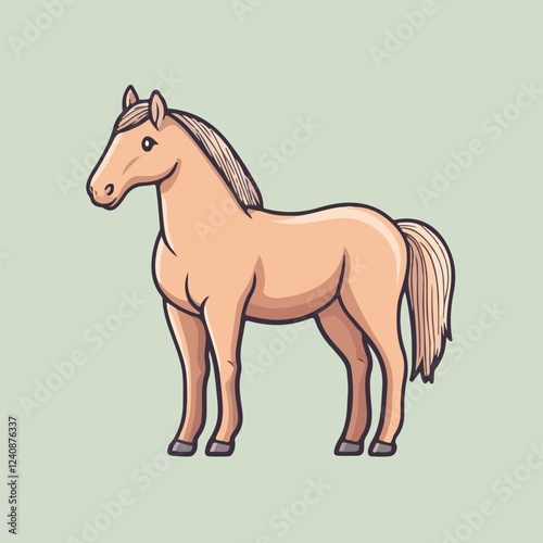 A cute horse stand in floor vector illustration 