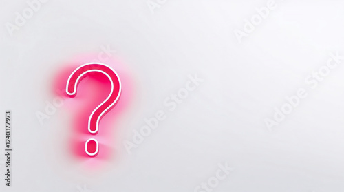 Pink neon question mark sign representing frequently asked questions