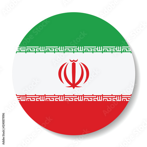 Iran flag. Iran circle flag logo icon computer vector illustration design