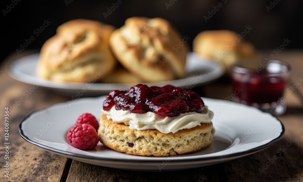 Classic Scones with Clotted Cream and Raspberry Jam Classic Scones with Clotted Cream and Raspberry Jam