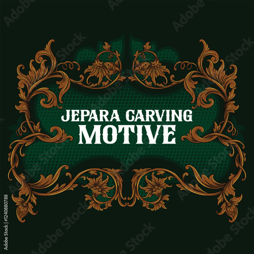 Jepara carving motif, with detailed leaves and flowers