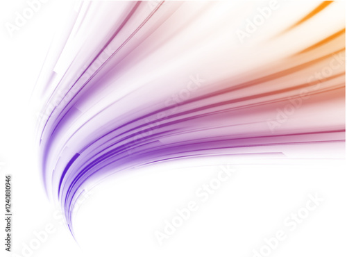 Creative vector illustration of flying cosmic meteor, planetoid, comet, fireball isolated on transparent background. Effect, png, wave,neon,line. Light arc in neon colors, in the form of a turn.