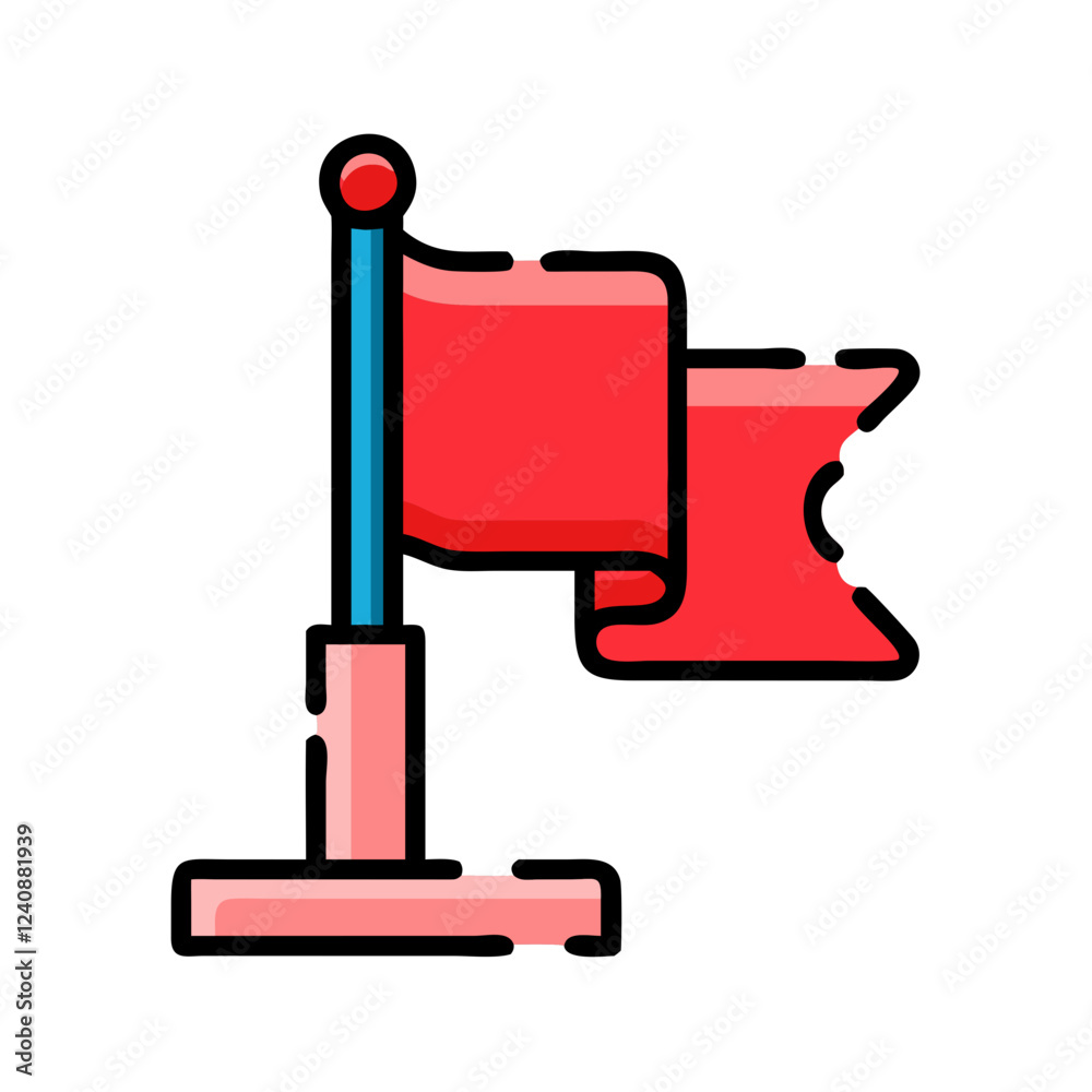 Red flag, red sign with flag Red flag, red sign with flag