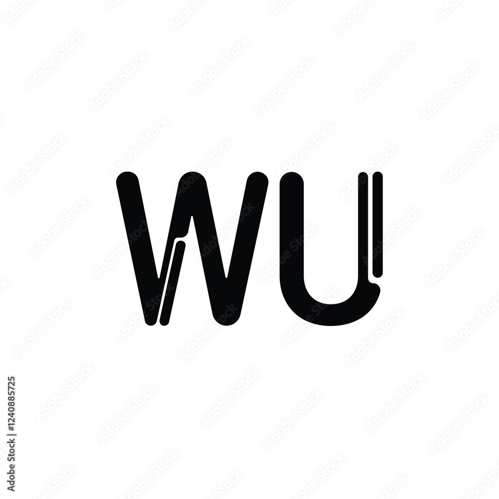 WU monogram logo design letter text name symbol monochrome logotype alphabet character simple logo WU monogram logo design letter text name symbol monochrome logotype alphabet character simple logo