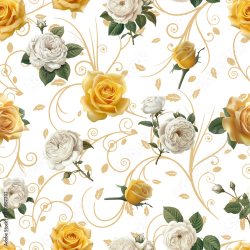 Lovely and Beautiful Spring Flowers Pattern for Fabric, Wallpaper, and More