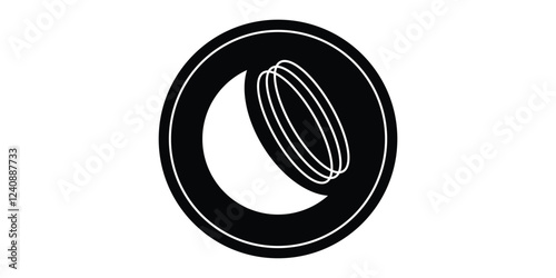 spiral round logo, design element, concentric circle elements backgrounds, abstract geometric shape, striped