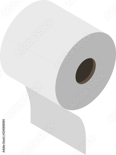 Toilet paper roll or tube icon design, template for wc. Bathroom hygiene icons, kitchen cleaning towel. Blank soft scroll product.