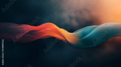 Abstract Flowing Fabric-Like Motion With Vibrant Gradient Colors Representing Energy, Harmony, And Fluidity In A Cinematic Composition
