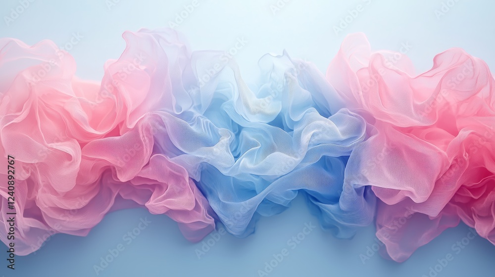 Fototapeta premium Soft Fabric Textures in Pastel Shades of Pink and Blue for Decor