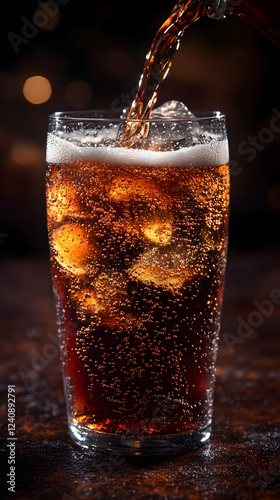 Wallpaper Mural Pouring Dark Soda into a Glass with Ice Torontodigital.ca