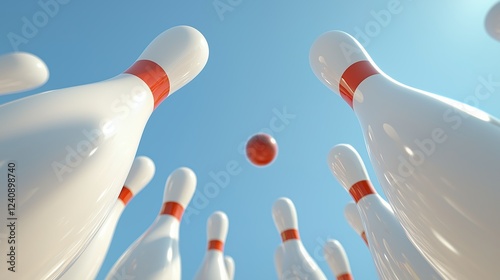 The bowling pins’ perspective of an incoming ball.