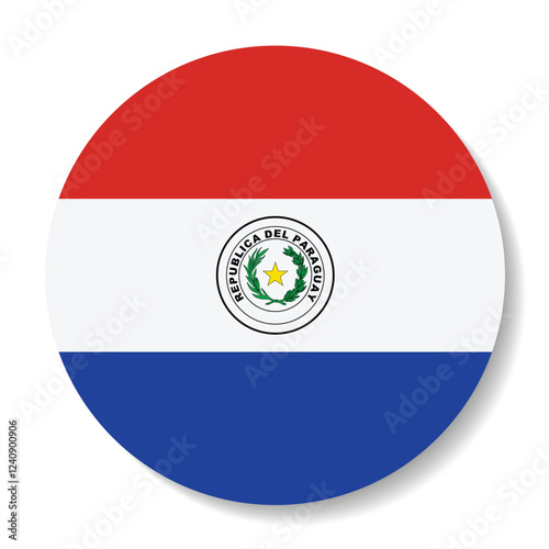 Free Download Paraguay flag. Paraguay circle flag logo icon digital vector illustration - GFXLoad