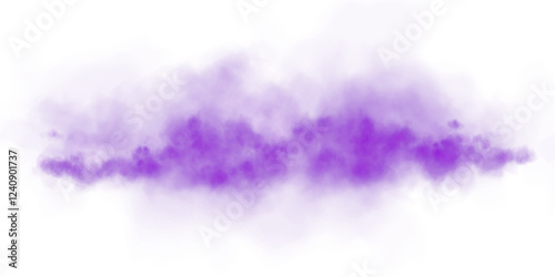 Bright Purple Smoke Cloud Illustration. Fantastic purple smoke. Magic smoke. Smog cloud on podium or stage. Fog vapor over ground or water surface, magic haze. Magic smoke, magic fog, purple steam. PN