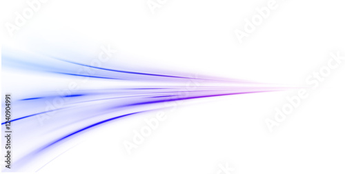 Laser beams luminous abstract sparkling isolated on a transparent background.  Abstract background in blue and purple neon glow colors. Png, lens, light, neon, line, blur, beam, ray.