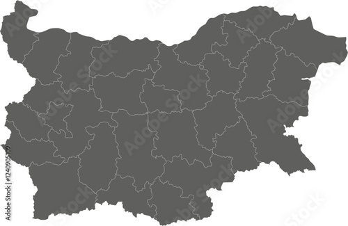 Vector regional blank map of Bulgaria with provinces or territories and administrative divisions. Editable and clearly labeled layers. photo