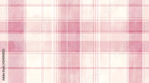 A pastel pink plaid pattern with gentle lines and a soft texture, creating warmth and comfort.