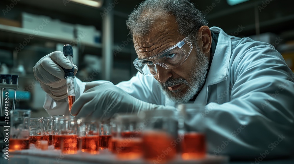 A scientist conducting experiments on the genetic basis of diseasesphotorealistic portrait A scientist conducting experiments on the genetic basis of diseasesphotorealistic portrait