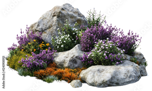PNG Flowers rock purple nature.