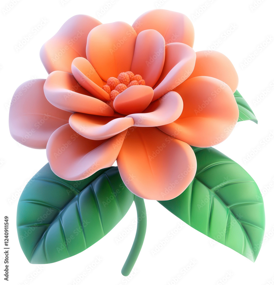 Obraz premium PNG Flower illustration orange leaves.