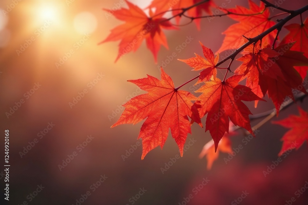 Delicate maple leaves rustle in gentle breeze, nature, branch Delicate maple leaves rustle in gentle breeze, nature, branch
