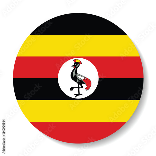 Uganda flag. Uganda circle flag logo icon digital vector illustration