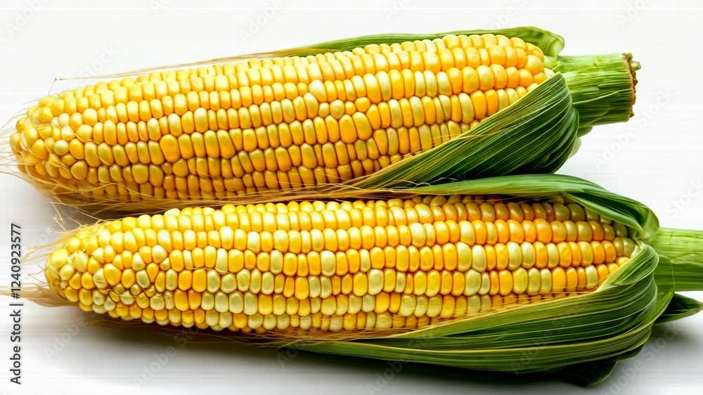 Fresh sweet corn on the cob ready for grilling at a summer barbecue gathering outdoors Fresh sweet corn on the cob ready for grilling at a summer barbecue gathering outdoors