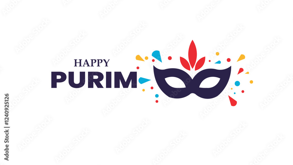 Obraz premium Happy Purim Festival Celebration Banner