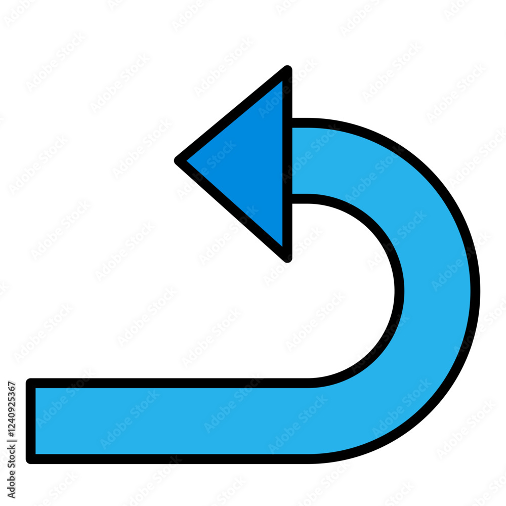 Vector Icon curve, left, arrow, sign