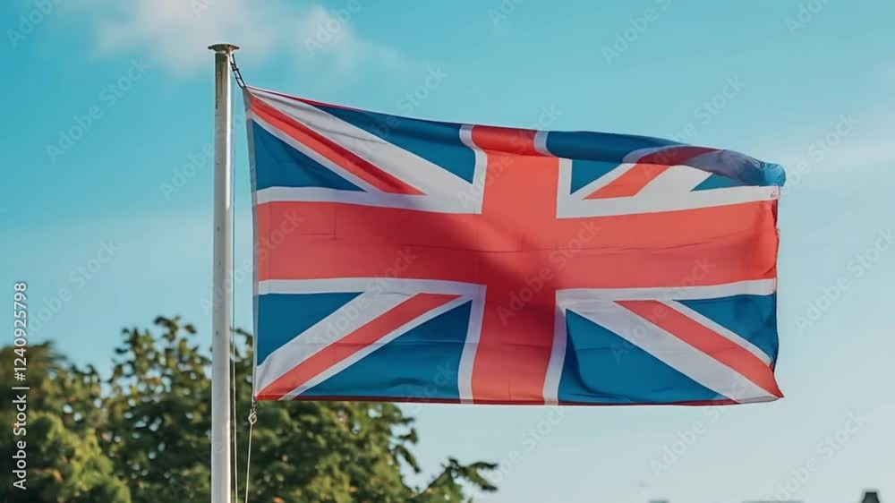 United kingdom national flag waving