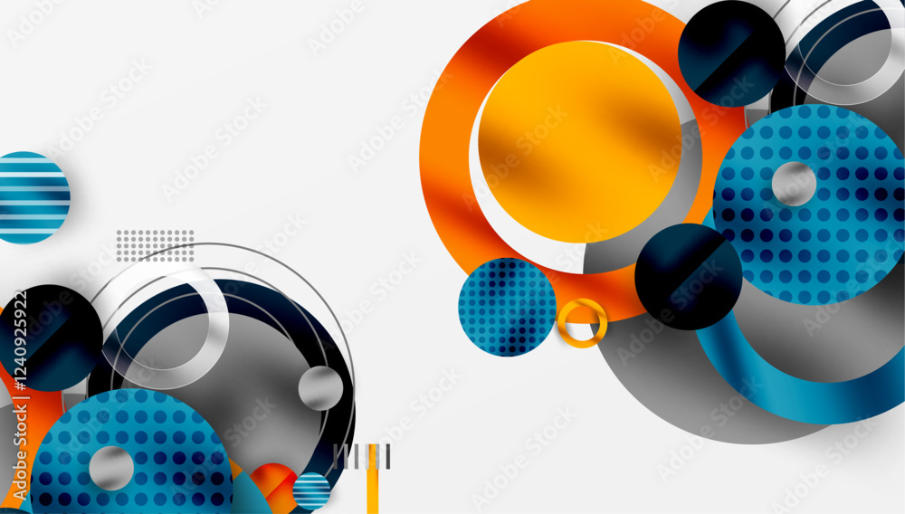 Fototapeta premium Abstract Geometric Background with Overlapping Transparent Shapes