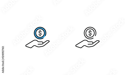 Charity icon vector set