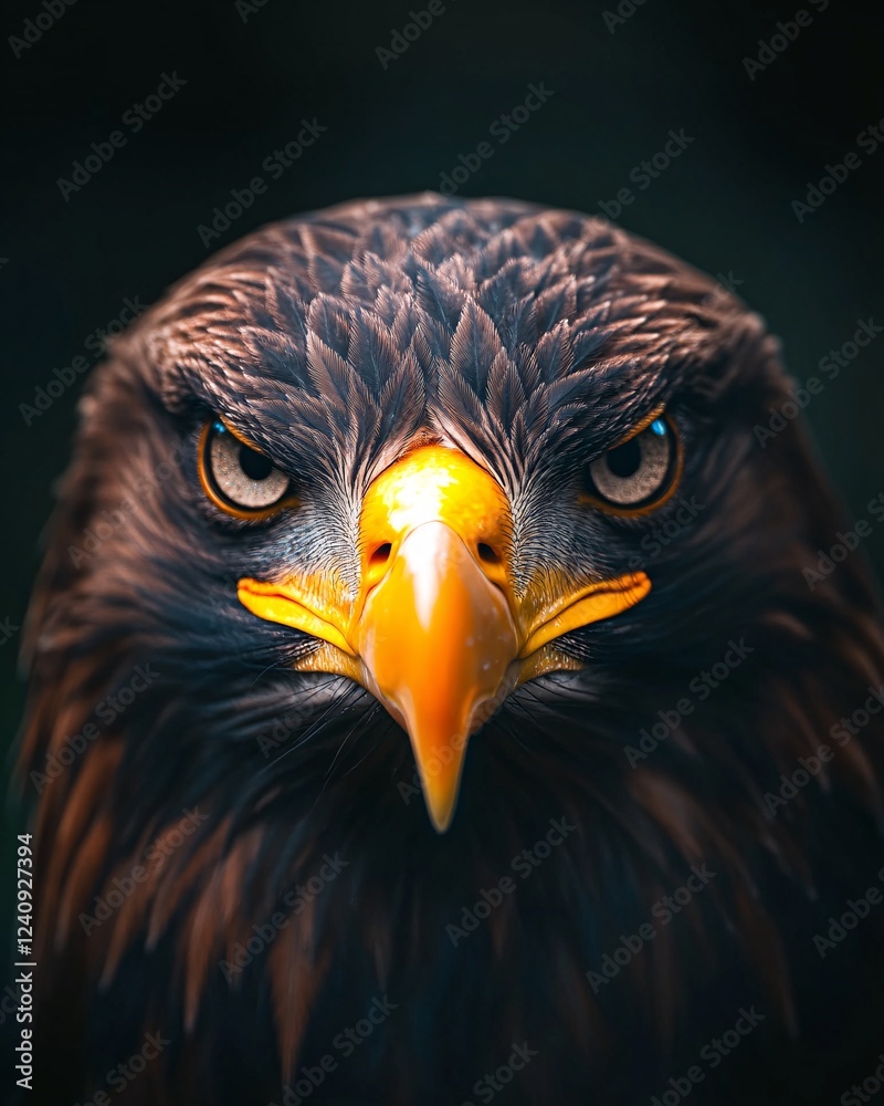 Obraz premium Close-up of a majestic eagle's face