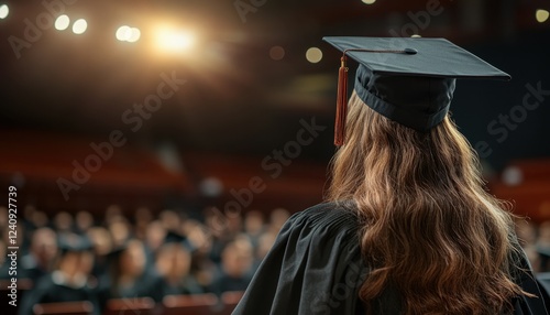 Professor placing graduation cap on student's head A powerful symbol of academic achievement, signifying transition from education to a successful career This poignant image captures the culmination