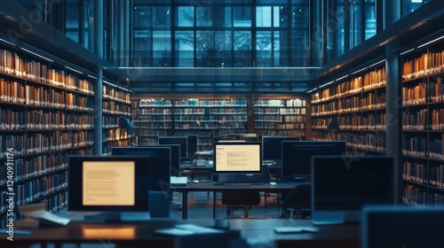 A digital library platform on a computer screen, focusing on access to education for all.