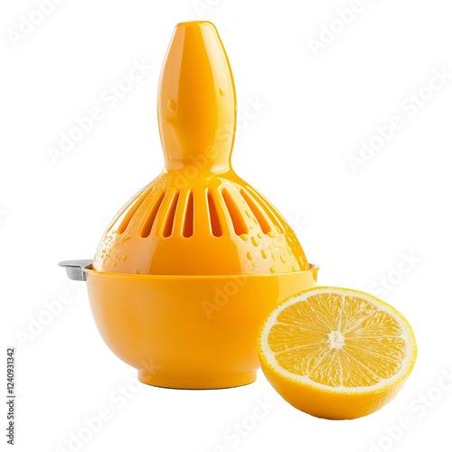 citrus juicer with reamer cone isolated on transparent white background