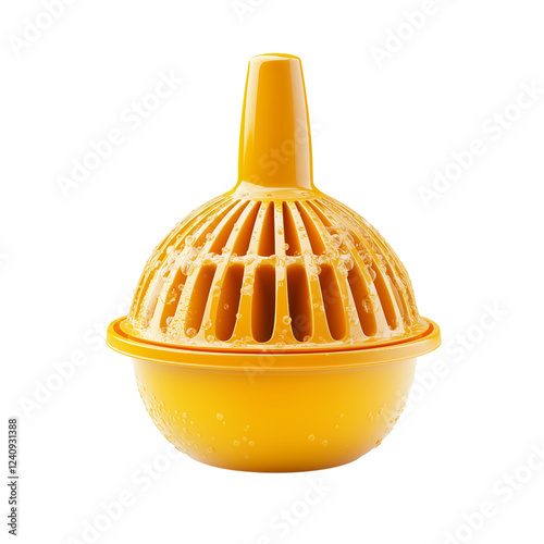 citrus juicer with reamer cone isolated on transparent white background