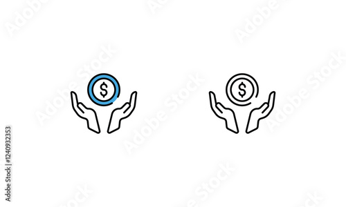 Charity icon vector set