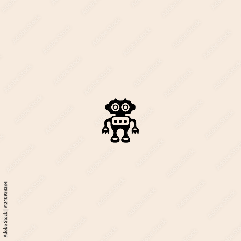 Fototapeta premium Robot Toy logo icon flat vector design.