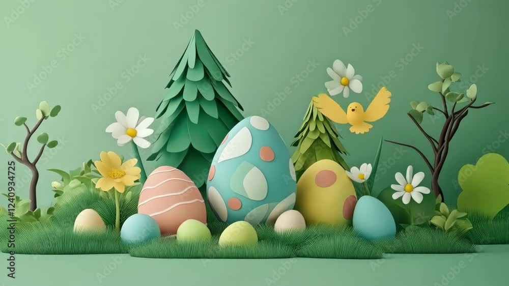 Delightful Easter Eggs in a Spring Wonderland