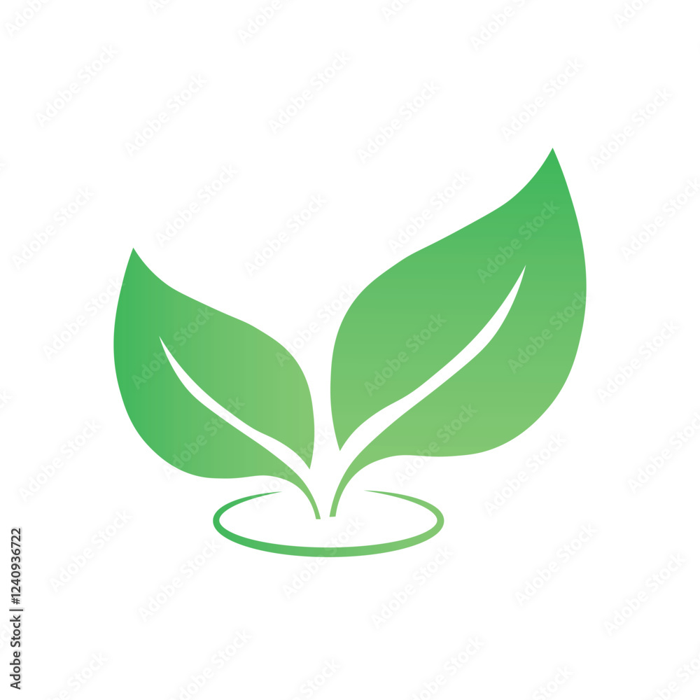 Obraz premium Green Leaves Logo