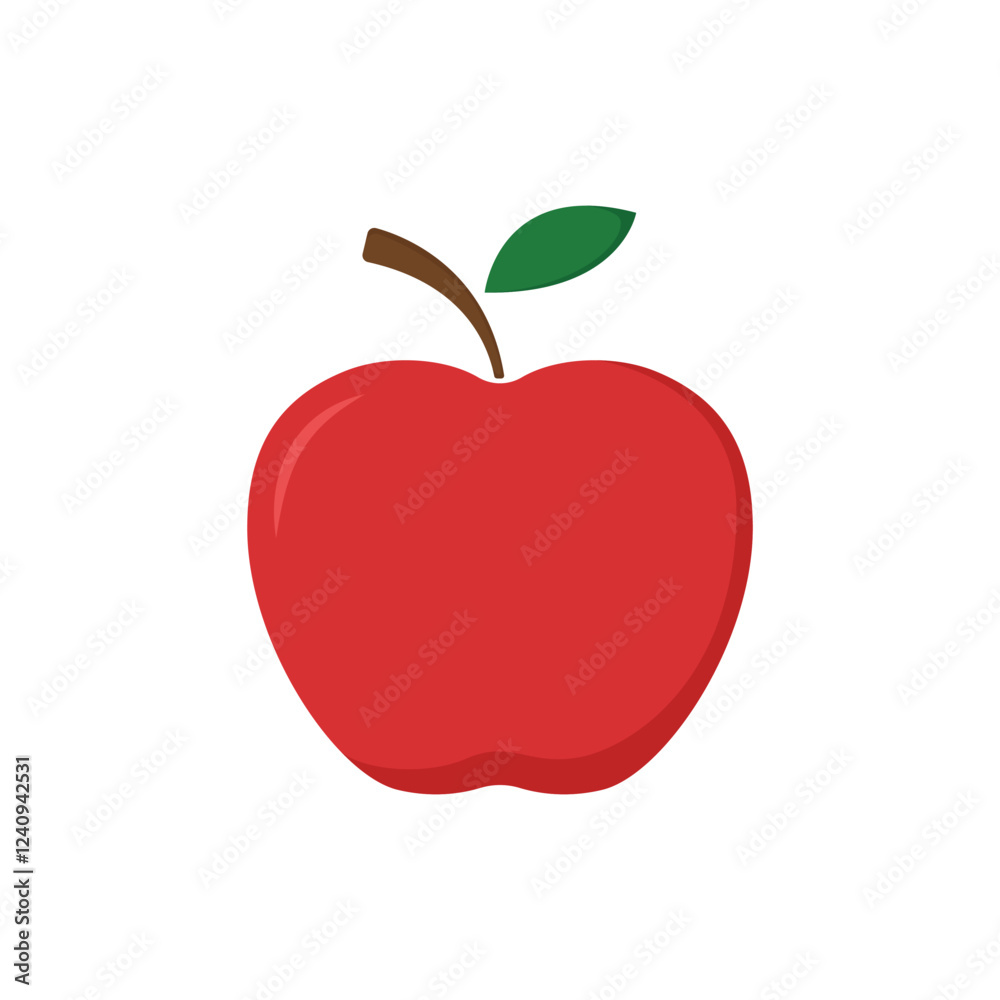 red apple icon vector design flat style red apple icon vector design flat style