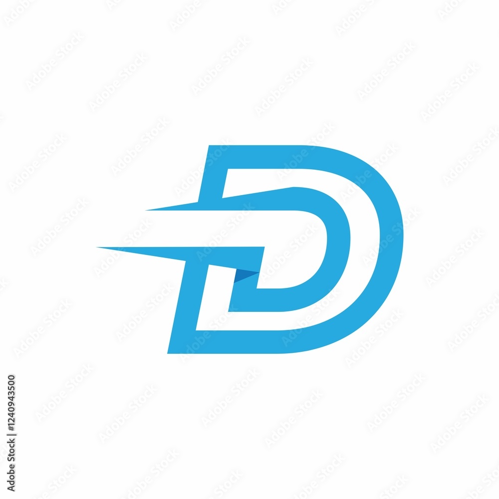 D. letter logo disign icon with a symbol of success D. letter logo disign icon with a symbol of success