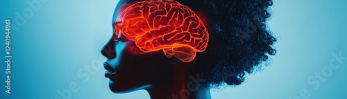 A layered human profile with a brain inside, representing the duality and complexity of bipolar disorder, showcasing its emotional and psychological impact